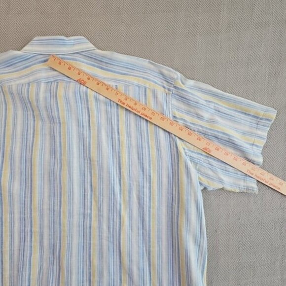 Nyne New You New Energy Shirt Men's 1X Big Short Sleeve Blue Yellow Stripe - Picture 14 of 15